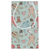 かわいいピンクのベビーガールクリスマス スモールペーパーバッグ (裏面)