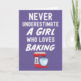 かわいいピンクのベビーガールズのためのお菓子作りカード キッズ Baker カード