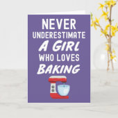 かわいいピンクのベビーガールズのためのお菓子作りカード キッズ Baker カード (黄色い花)