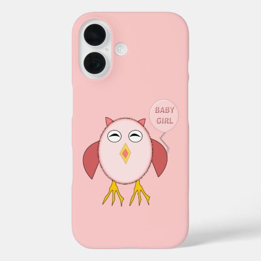 かわいいピンクのベビーガールフクロウiPhoneケース Case-Mate iPhoneケース (裏面)
