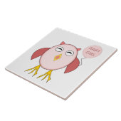 かわいいピンクのベビーガールフクロムタイル タイル (側面)