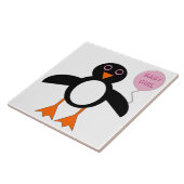 かわいいピンクのベビーガールペンギンタイル タイル (側面)