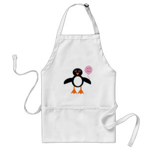 かわいいピンクのベビーガールペンギン料理エプロン スタンダードエプロン