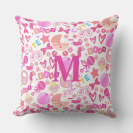 かわいいピンクのベビーガール子供部屋パターパーソナライズされたン クッション
