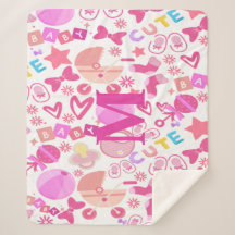 かわいいピンクのベビーガール子供部屋パターパーソナライズされたン