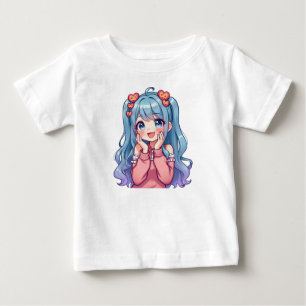 かわいいピンクのベビーガールTシャツ ベビーTシャツ