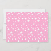 かわいいピンクのベビークマとスターベイビーシャワー 招待状 (裏面)