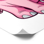 かわいいピンクのベビーゾウと恋 ポスター (角)