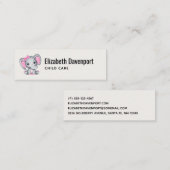 かわいいピンクのベビーゾウと水玉模様耳 スキニー名刺 (正面/裏面)