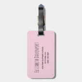 かわいいピンクのベビーゾウと水玉模様耳 ラゲッジタグ (裏面縦)