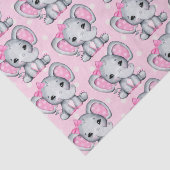 かわいいピンクのベビーゾウと水玉模様耳 薄葉紙 (詳細)