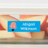 かわいいピンクのベビータコの漫画パーソナライズされた ラベル (貼付)