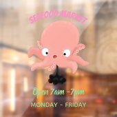 かわいいピンクのベビータコ漫画のユーモア ウィンドウサイン (シート2)