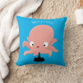 かわいいピンクのベビータコ漫画のユーモア クッション (ブランケット)
