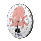 かわいいピンクのベビータコ漫画のユーモア ダーツボード (正面右)