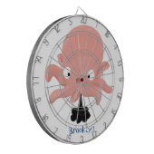 かわいいピンクのベビータコ漫画のユーモア ダーツボード (正面左)