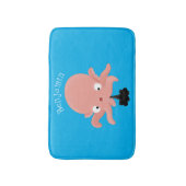 かわいいピンクのベビータコ漫画のユーモア バスマット (正面縦)