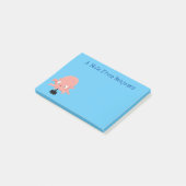 かわいいピンクのベビータコ漫画のユーモア ポストイット (アングル)