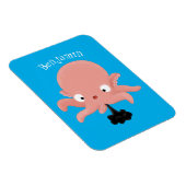 かわいいピンクのベビータコ漫画のユーモア マグネット (右側)