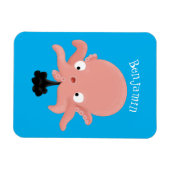 かわいいピンクのベビータコ漫画のユーモア マグネット (横)