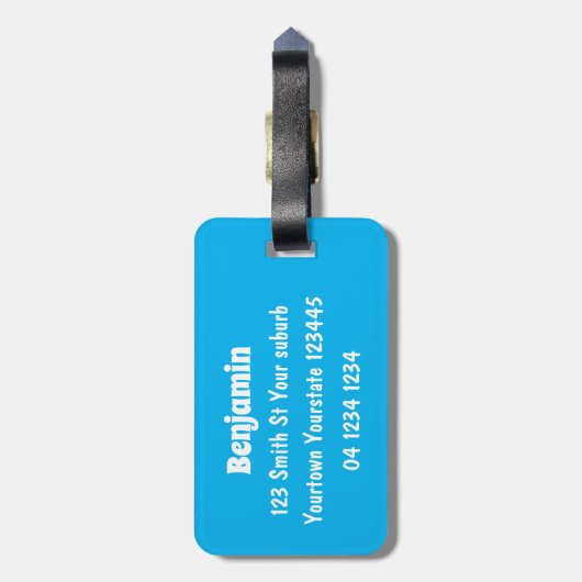 かわいいピンクのベビータコ漫画のユーモア ラゲッジタグ (裏面縦)