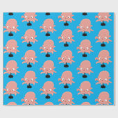 かわいいピンクのベビータコ漫画のユーモア ラッピングペーパー (フラット)