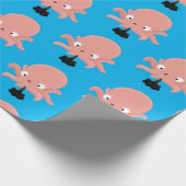 かわいいピンクのベビータコ漫画のユーモア ラッピングペーパー (角)