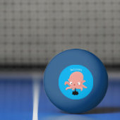 かわいいピンクのベビータコ漫画のユーモア 卓球ボール (ネット)