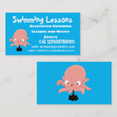 かわいいピンクのベビータコ漫画のユーモア 名刺 (正面/裏面)