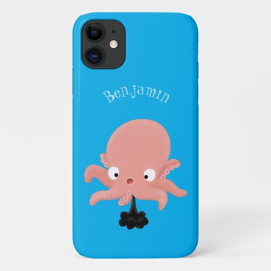 かわいいピンクのベビータコ漫画のユーモア Case-Mate iPhoneケース (裏面)
