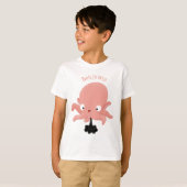 かわいいピンクのベビータコ漫画のユーモア Tシャツ (正面フル)