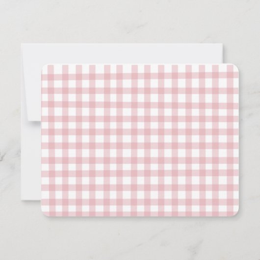 かわいいピンクのベビーブーティガール サンキューカード (裏面)