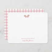 かわいいピンクのベビーブーティガール サンキューカード (正面/裏面)