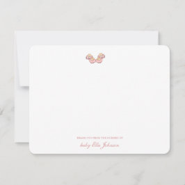 かわいいピンクのベビーブーティガール サンキューカード