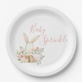 かわいいピンクのベビー散水台本ベビーシャワー ペーパープレート (正面)