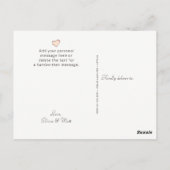 かわいいピンクのベビー服ライン | ベビーシャワーのお礼 ポストカード (裏面)