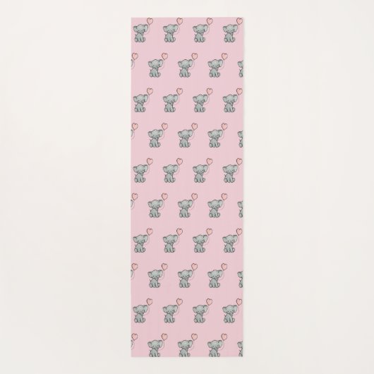 かわいいピンクのベビー象のナマステのヨガのマット ヨガマット (裏面)