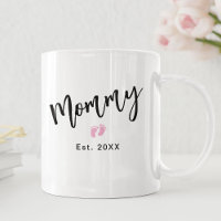 かわいいピンクのベビー足スクリプトmommy Year設立