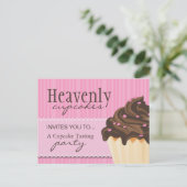 かわいいピンクのベーカリーの郵便はがき インビテーションポストカード (スタンド正面)