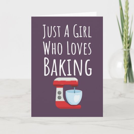 かわいいピンクのベーカリーカード 赤ちゃんの女の子 子供 お菓子作り カード (正面)