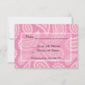 かわいいピンクのペイズリーの女の子のベビーシャワーRSVPカード 出欠カード (正面)