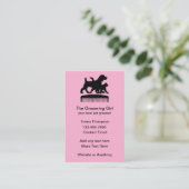 かわいいピンクのペットグルーミングテーマ名刺 名刺 (スタンド正面)