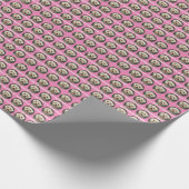 かわいいピンクのペットフォトパターンハッピーバースデー ラッピングペーパー (角)