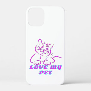 かわいいピンクのペット猫が大好き iPhone 12 MINI ケース