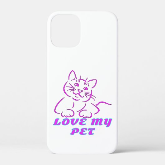 かわいいピンクのペット猫が大好き Case-Mate iPhoneケース (裏面)