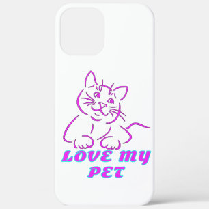 かわいいピンクのペット猫が大好き iPhone 12 PRO MAX ケース