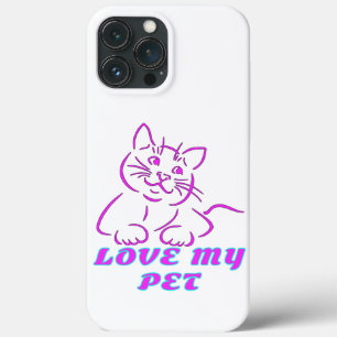 かわいいピンクのペット猫が大好き iPhone 13 PRO MAXケース