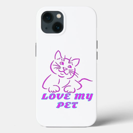 かわいいピンクのペット猫が大好き Case-Mate iPhoneケース (裏面)