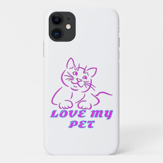 かわいいピンクのペット猫が大好き Case-Mate iPhoneケース (裏面)