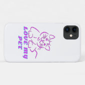 かわいいピンクのペット猫が大好き Case-Mate iPhoneケース (裏面(横))